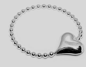Large Heart Bead Bracelet